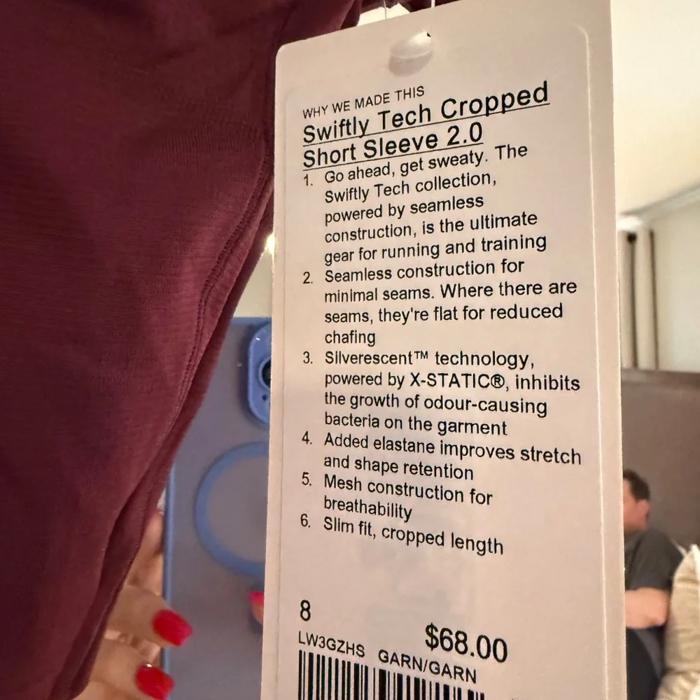 Lululemon swiftly tech cropped short sleeve 2.0 - Picture 3 of 3